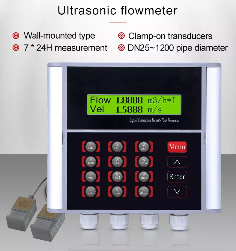Wall mounted ultrasonic flowmeter